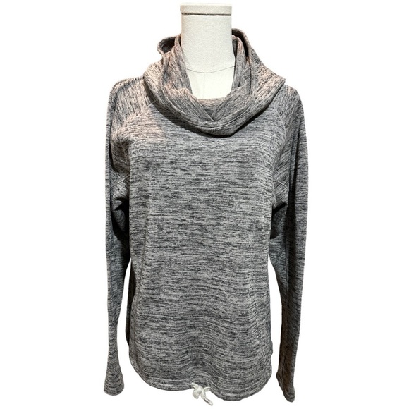 EUC - Athleta Blissful Hoodie Cowl Pullover - size small - brown Heather print - Picture 3 of 5